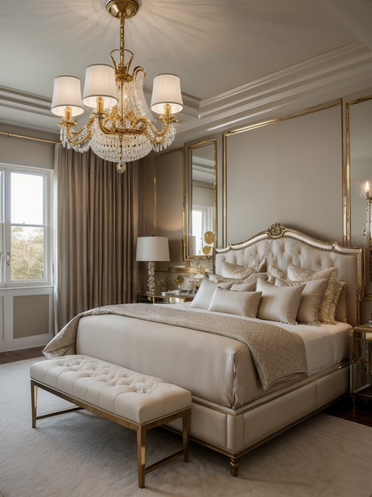 Opulent Bedroom Decor: Elevate Your Space with a Statement Ceiling Fixture!