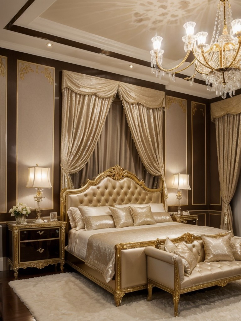 Opulent bedroom vibes: Sparkle with a stunning crystal chandelier!