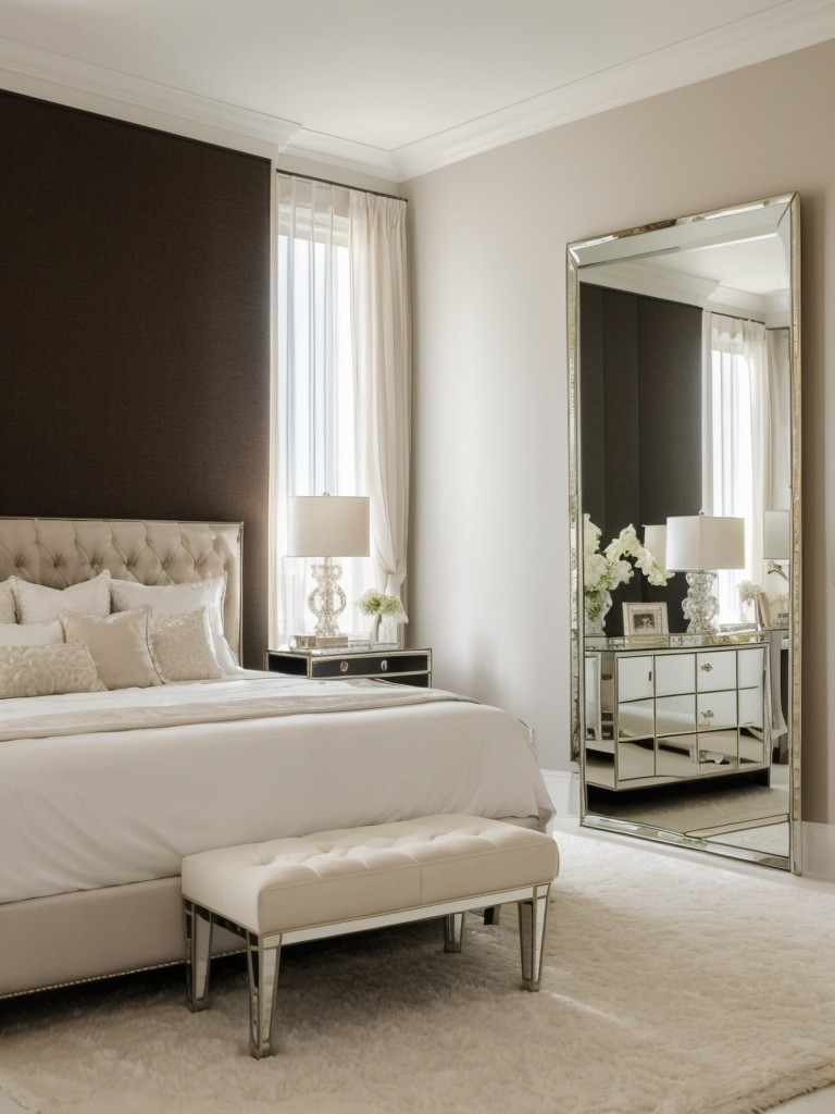 Mirror Magic: Create Spacious Vibes with Glam Bedroom Decor