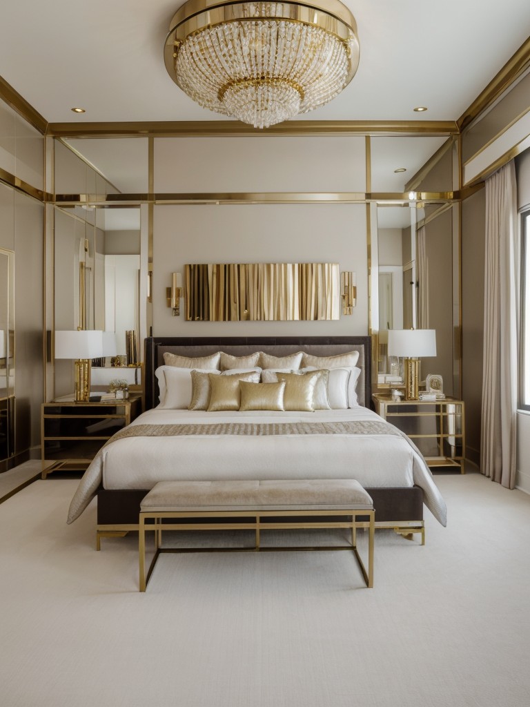 Luxury Apartments: Contemporary Master Bedrooms with Metallic Accents