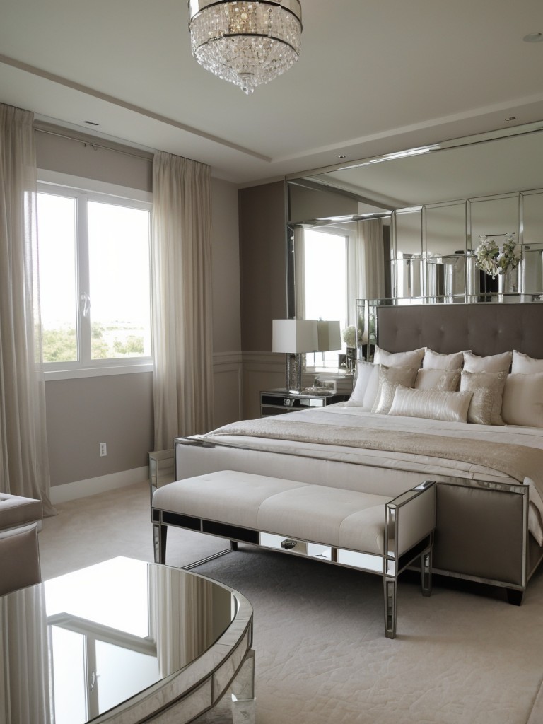 Mirrored Majesty: Elevate Your Apartment with Luxe Master Bedroom Styling