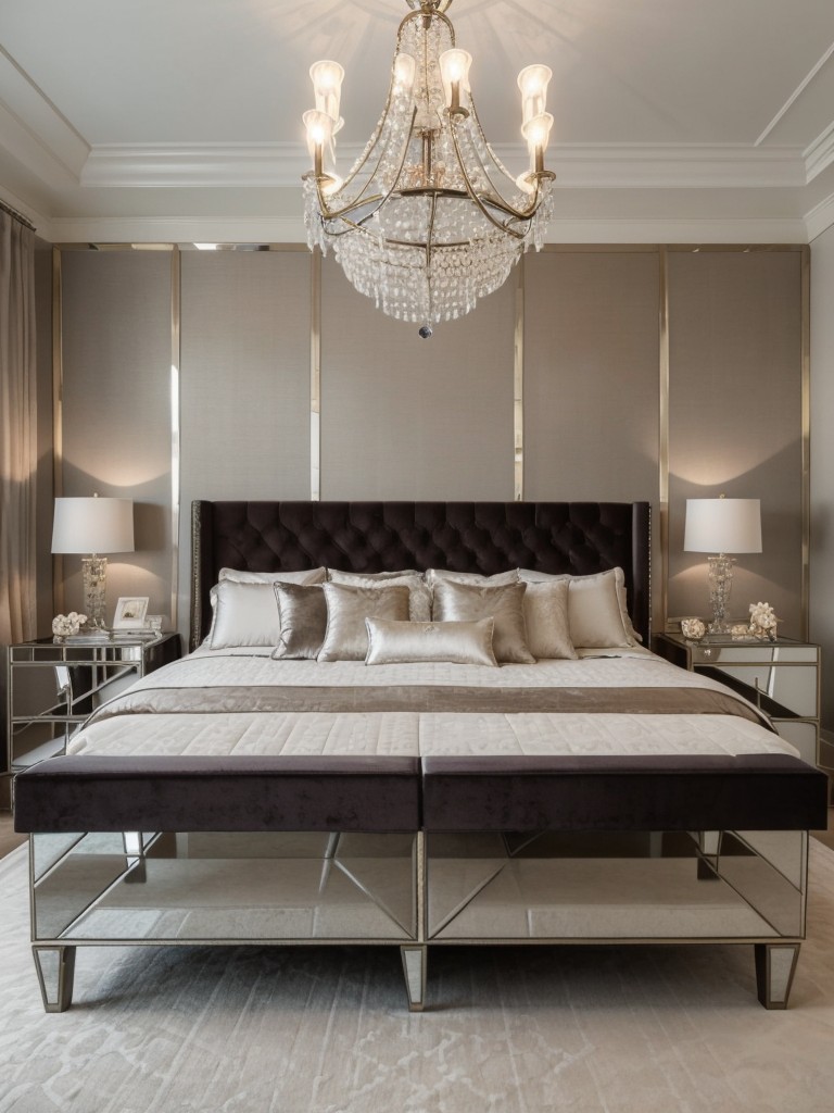 Ultimate Bedroom Elegance: Velvet, Crystal & Mirrors