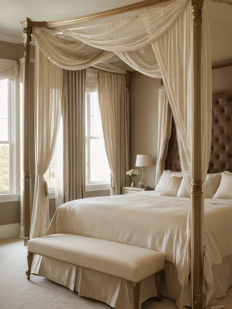 Luxe Apartment Bedroom: Create a Gorgeous Focal Point with a Four-Poster Bed!