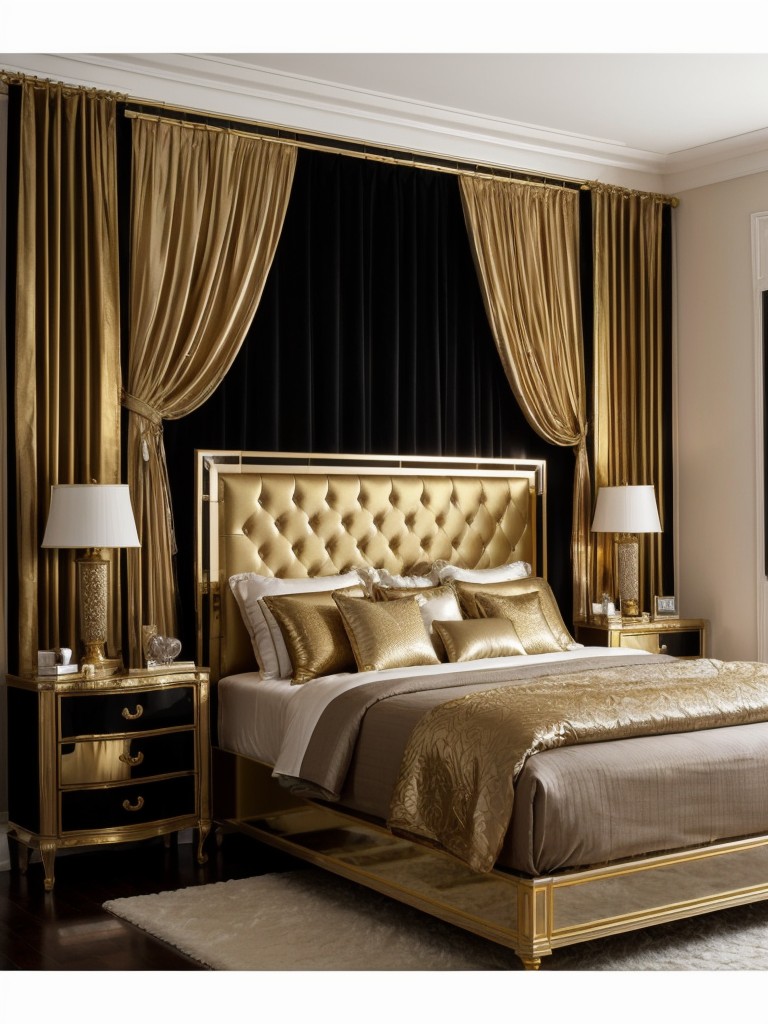 Chic Apartment Style: Transform Your Bedroom with Black & Gold Elegance!