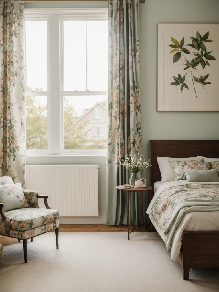 Vintage-inspired apartment: Bringing the outdoors in with botanical prints and fresh florals.