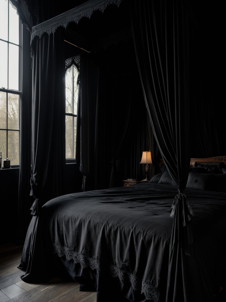 Romantic Gothic Vibes: Create a Dramatic Bedroom with a Canopy Bed