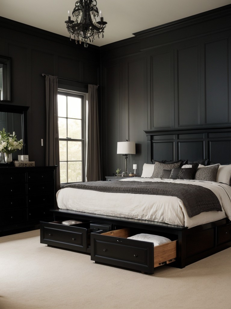 Gothic Bedroom: Elegant & Functional with Hidden Storage