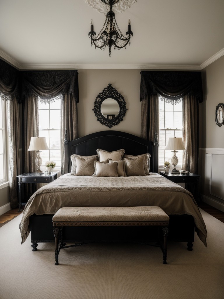 Glam Gothic Apartment: Embrace Elegance & Edge in Your Bedroom.