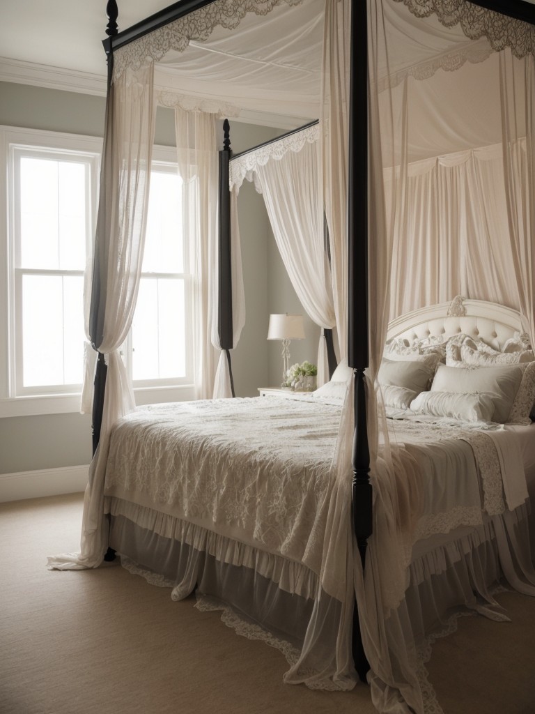 Romantic Gothic Bedroom: Obsidian Elegance & Dreamy Canopy Beds