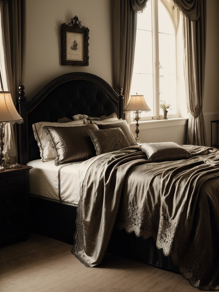 Luxurious Vintage Bedding: Elevate Your Apartment's Gothic Vintage Look!