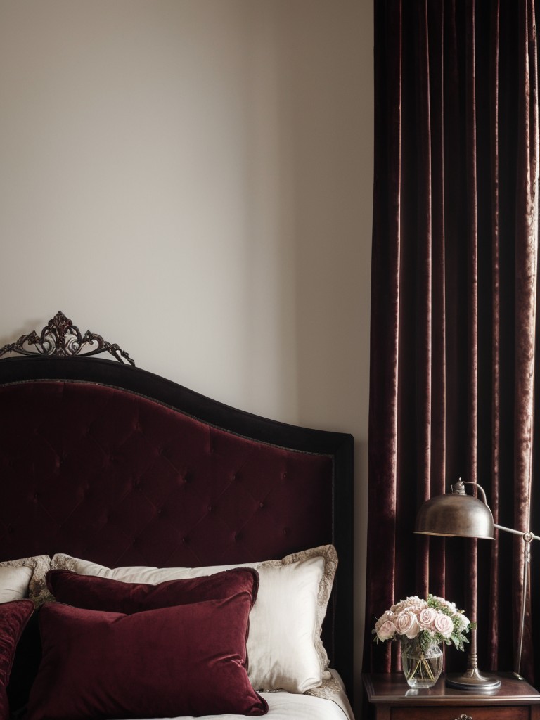 Enchanting Gothic Bedroom: Embrace Elegance with Velvet Accents!