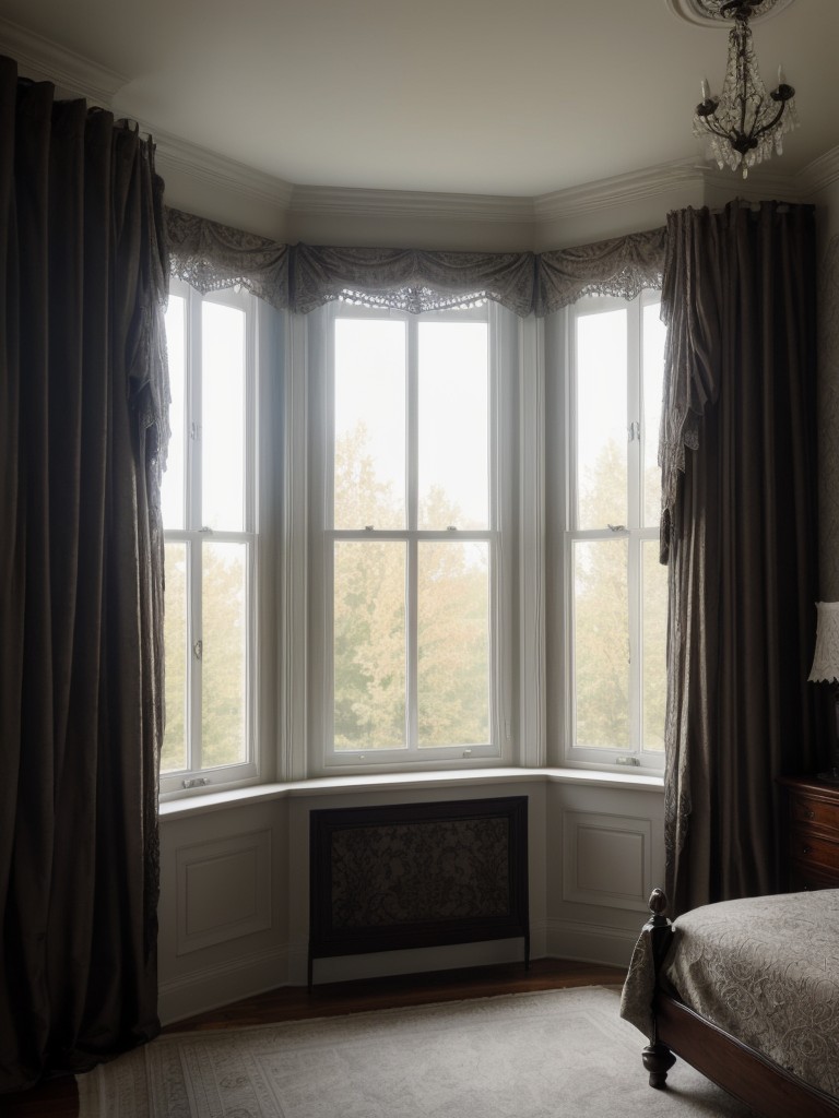 Gothic Bedroom: Lace or Damask Curtains for an Elegantly Haunting Look!