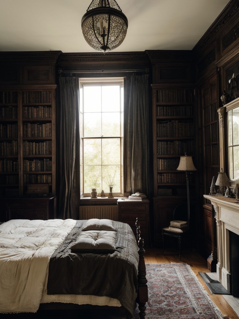 Curate Your Dream Gothic Bedroom: Antique Books & Vintage Globes for a Hauntingly Beautiful Retreat!