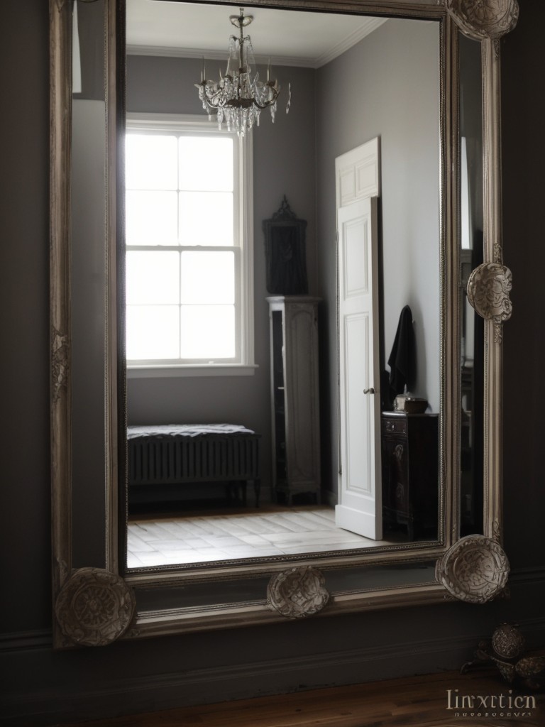 Enchanting Gothic Bedroom Escape: Transform with Striking Mirrors for a Spacious Vibe!