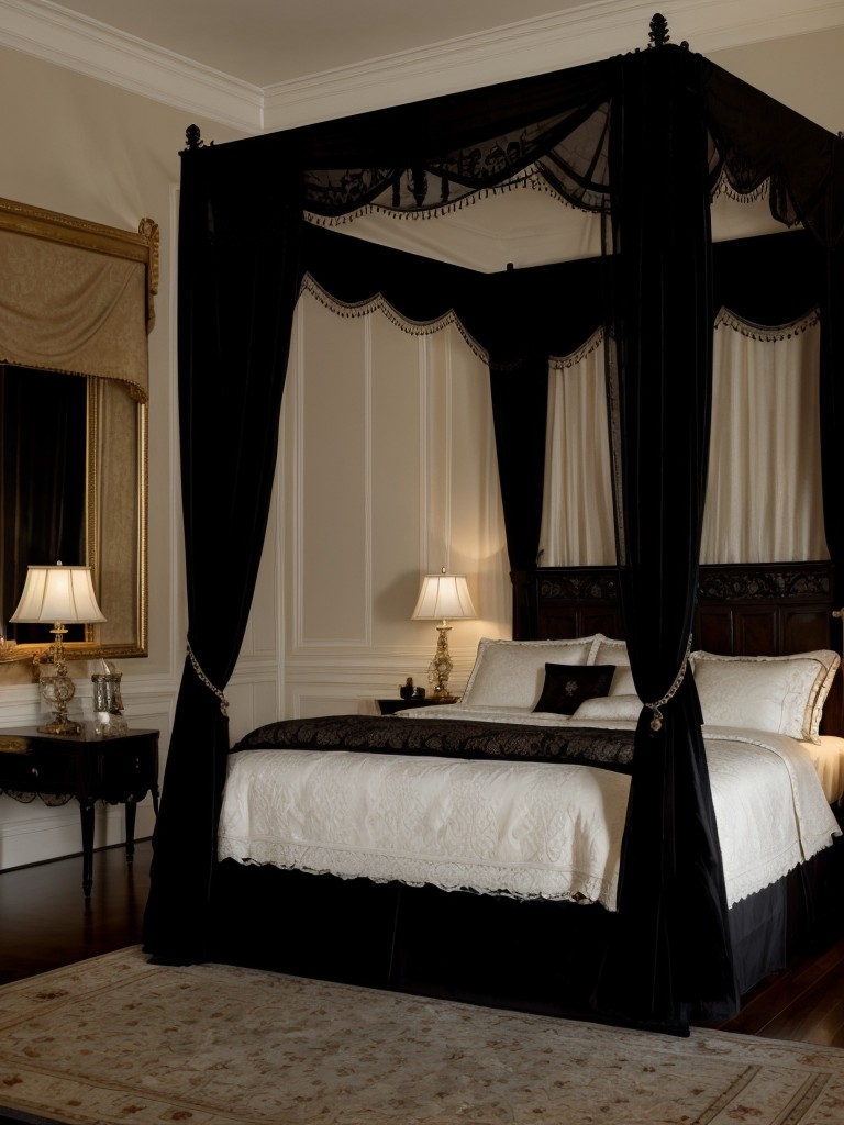 Opulent Apartment Décor: Transform Your Bedroom with a Gothic Four-Poster Bed