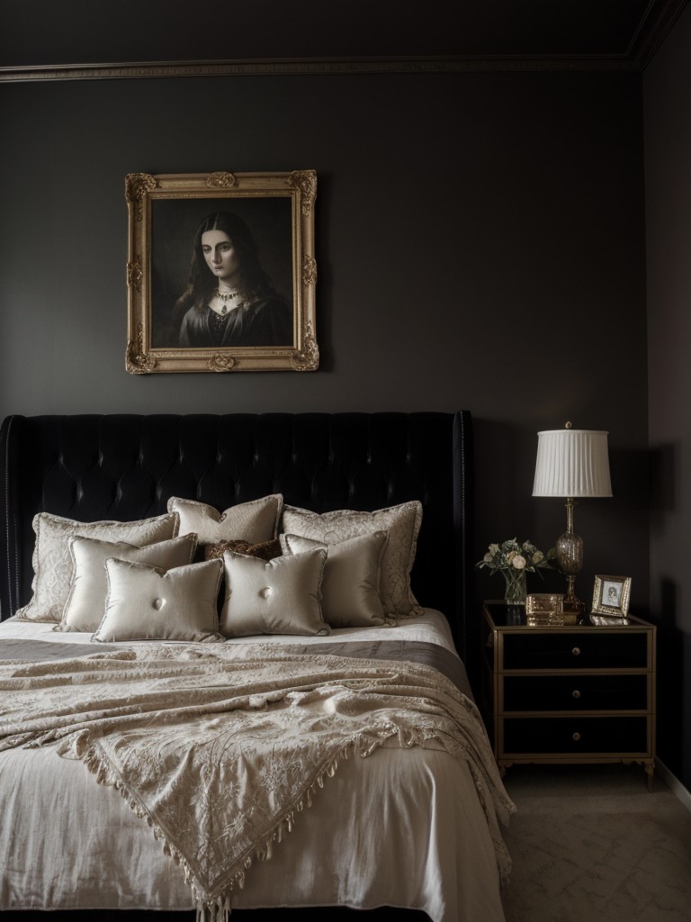 Stunning Gothic Bedroom Inspo: Opulent & Dramatic Statement Wall