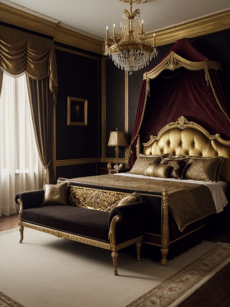 Regal Gothic Bedroom: Luxe Furniture, Dark Romance