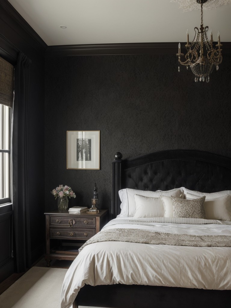 Dramatic Bedroom Decor: Gothic Revival Apartment Inspiration