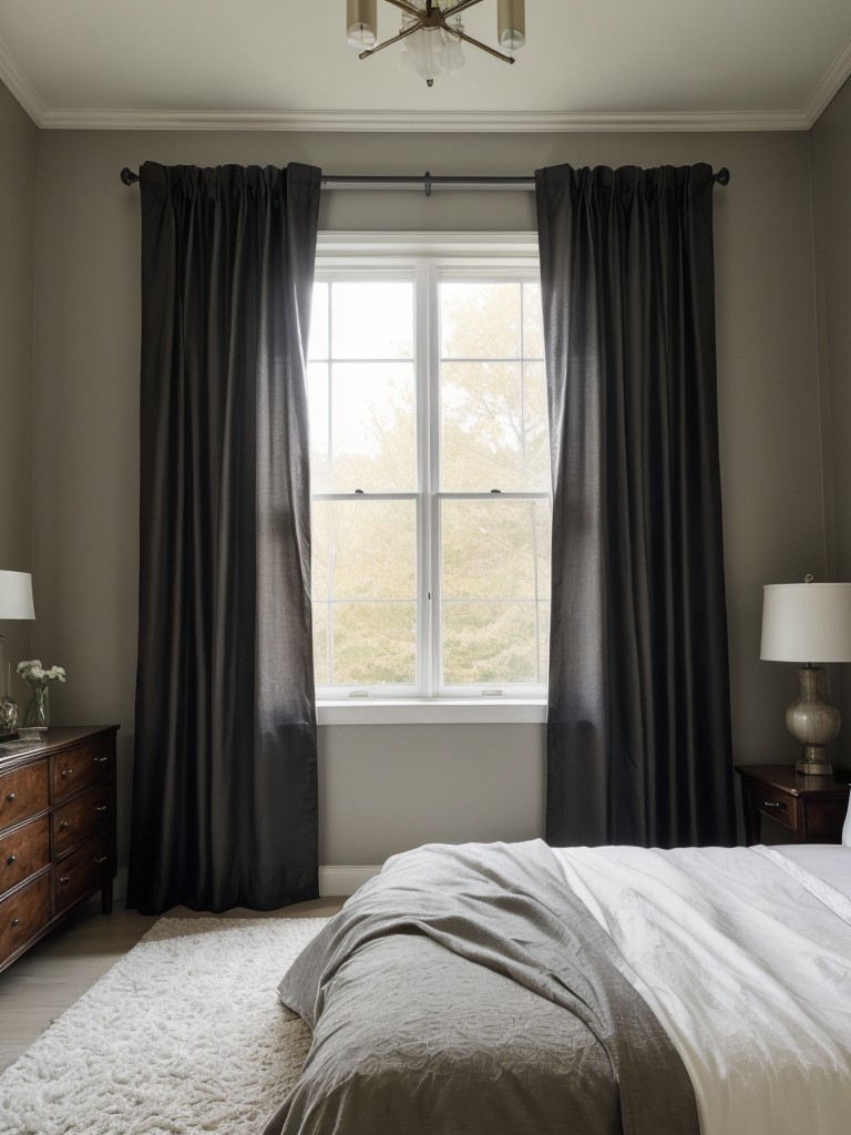 Dramatic Gothic Revival: Create a Serene Bedroom with Soft Curtains