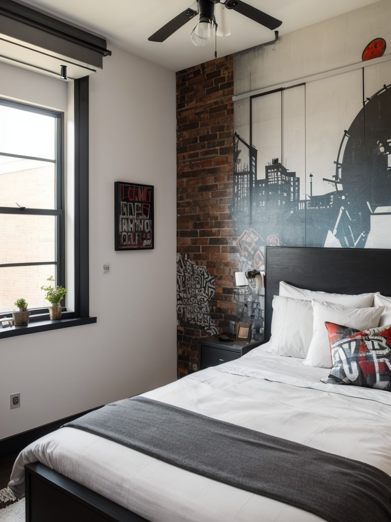 Urban Art Vibes: Transform Your Apartment Bedroom with Graffiti-Inspired Charm