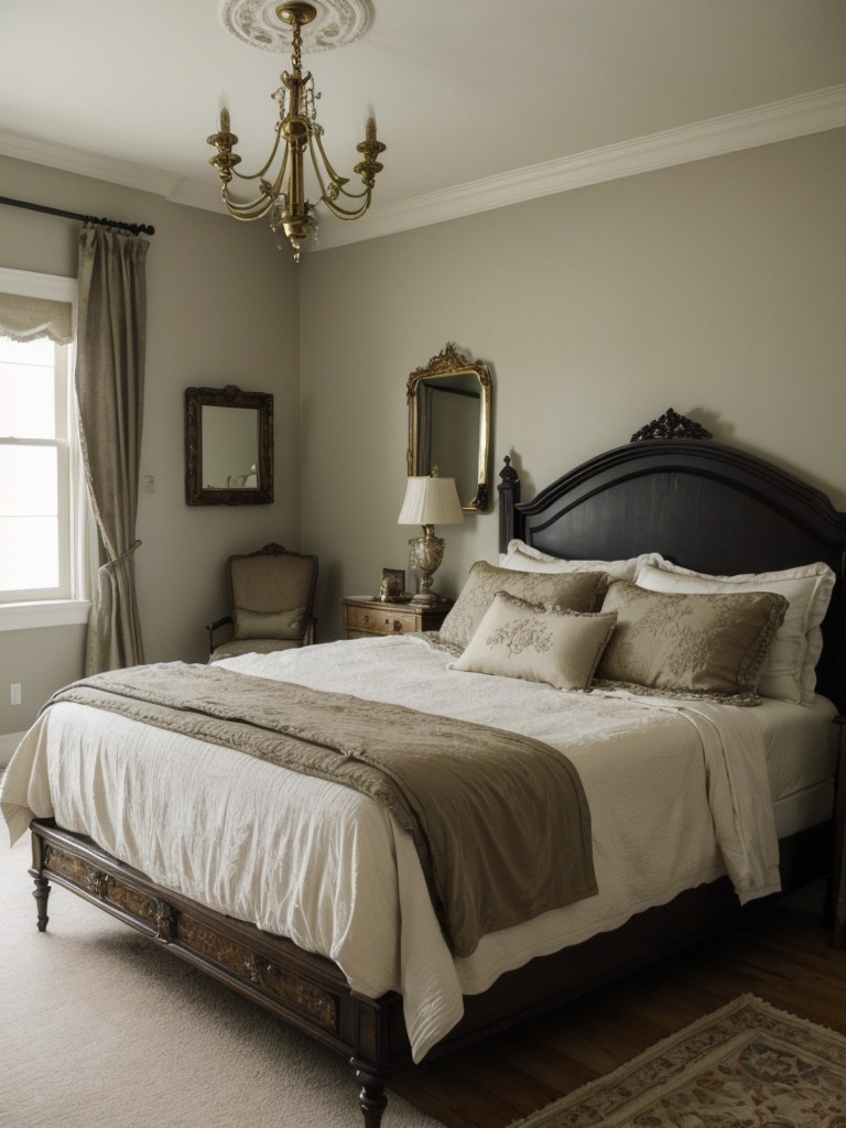 Elegant Vintage Vibes: Apartment Bedroom Decor Inspiration.