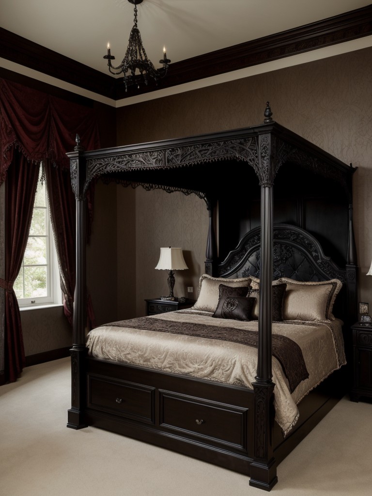 Gothic-inspired Bedposts: Elevate Your Bedroom with Mysterious Allure