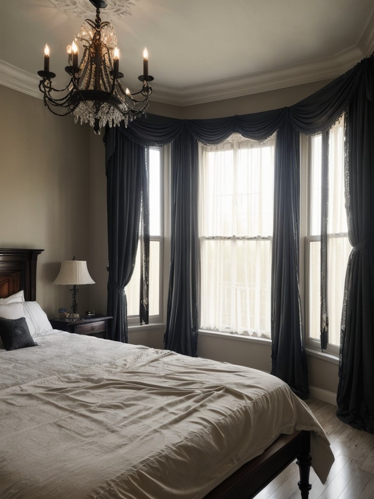 Enchanting Gothic Apartment: Evoke Mystery with Dreamy Sheer Curtains