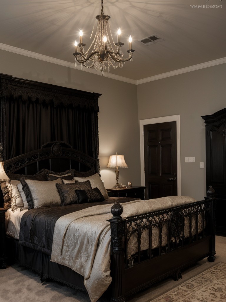 Enchant Your Space: Gothic Bedroom Magic with Statement Chandeli