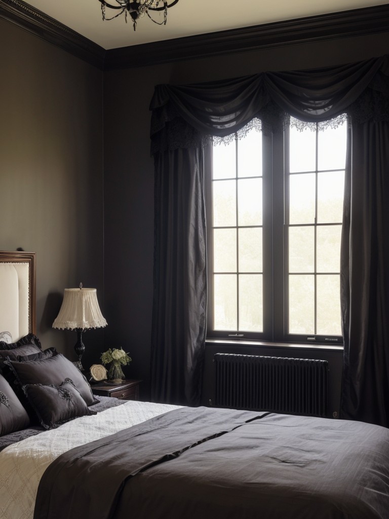 Gothic Elegance for Bedrooms: Luxurious Fabrics and Dark Romance