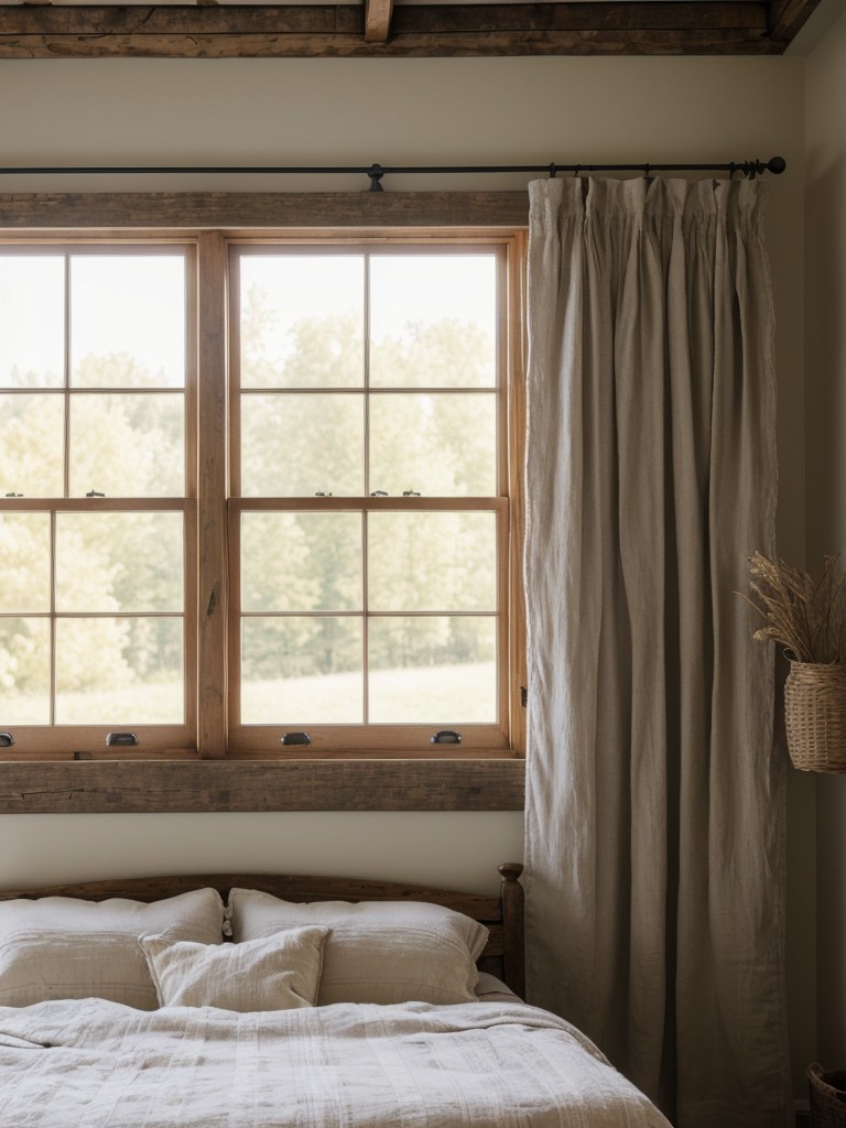Charming Farmhouse Bedroom: Rustic Window Decor Ideas