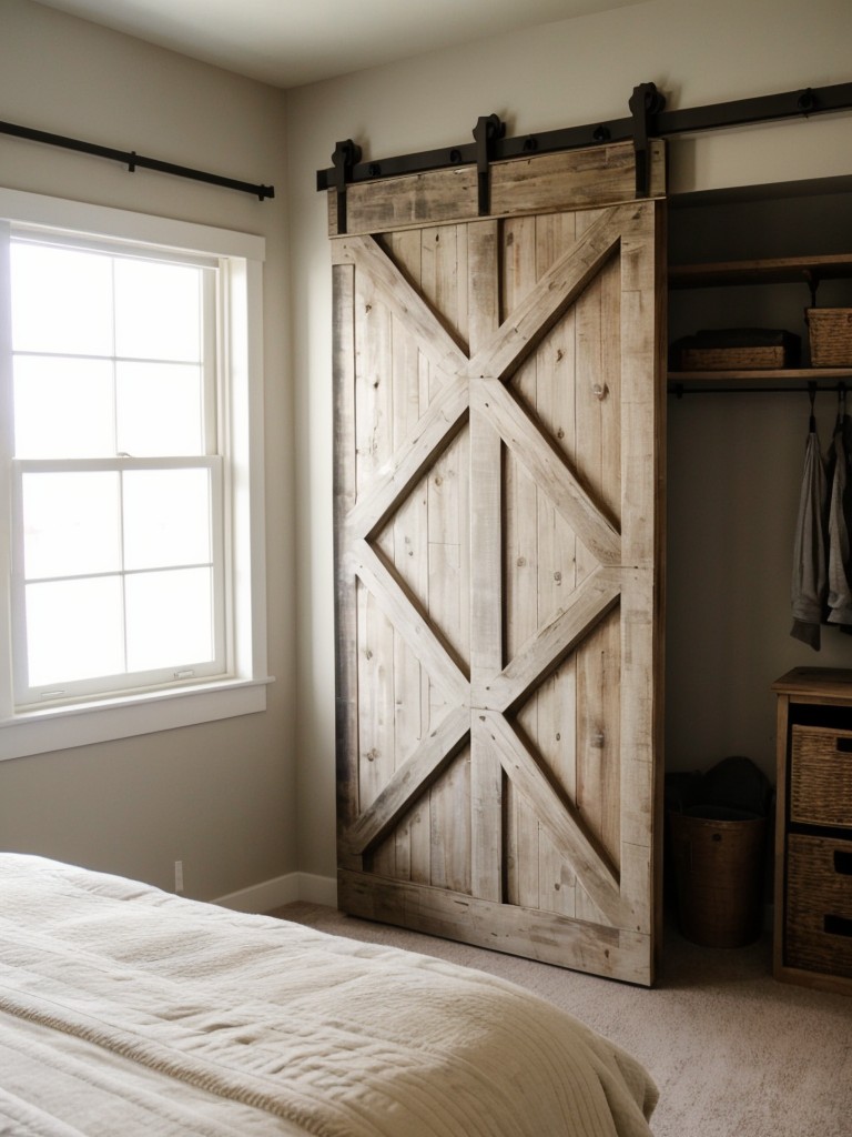 Country chic: Transform your bedroom with a sliding barn door closet.