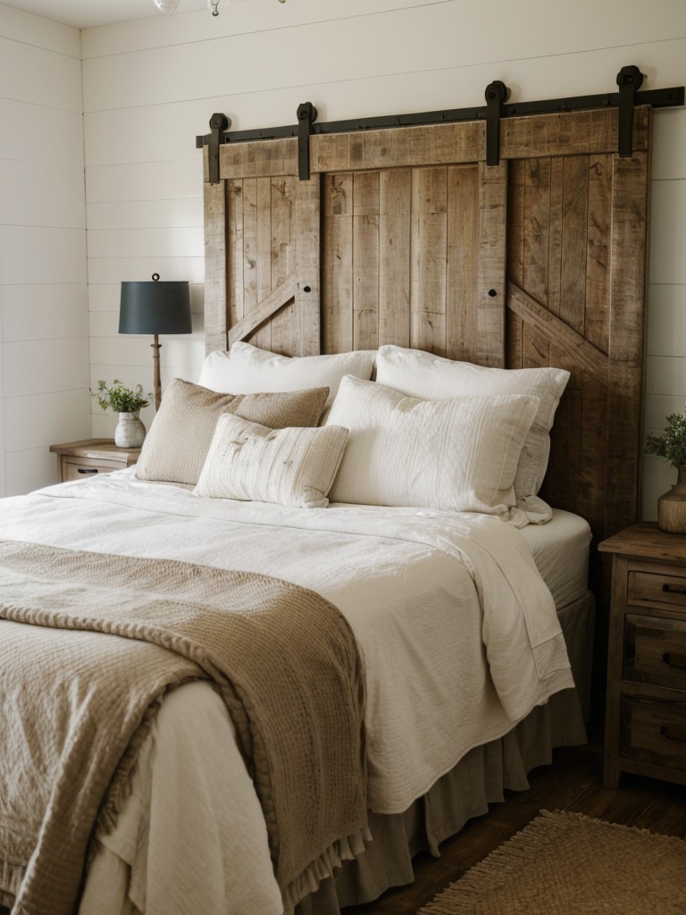 Farmhouse Vibes: Rustic Charm with a Barn Door Headboard