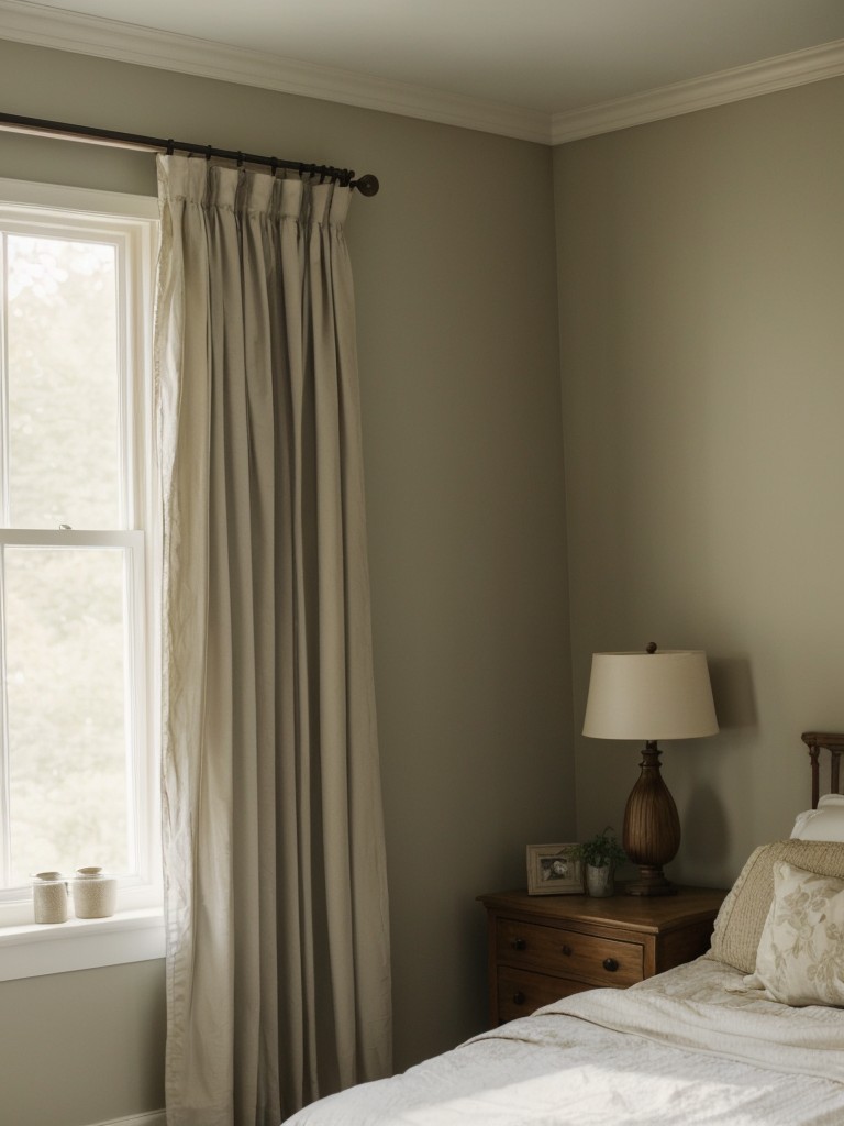 Country Chic: Rustic Bedroom Retreat. Sheer curtains for a light and airy vibe.