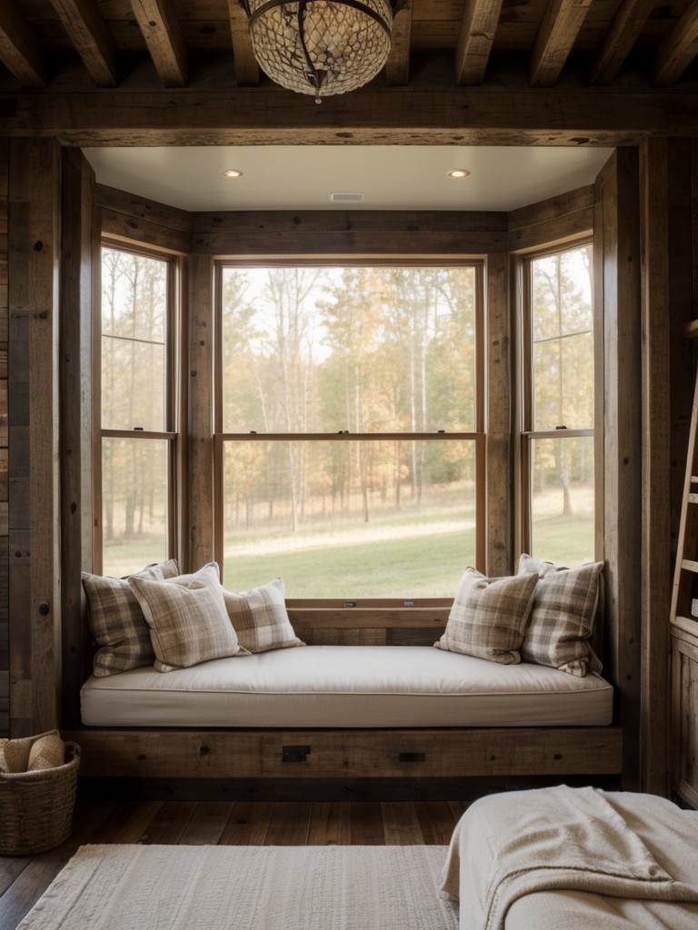 Cozy Country Vibes: Rustic Apartment Decor with a Charming Window Seat