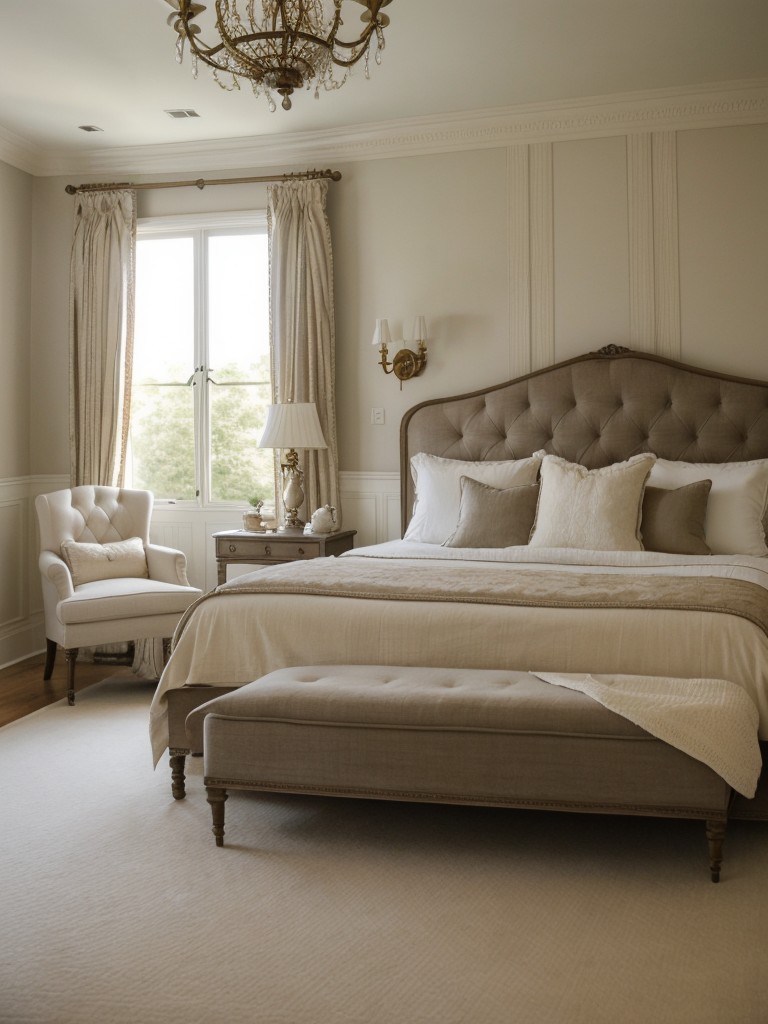 Timeless French-inspired bedroom: Classic charm for a serene escape