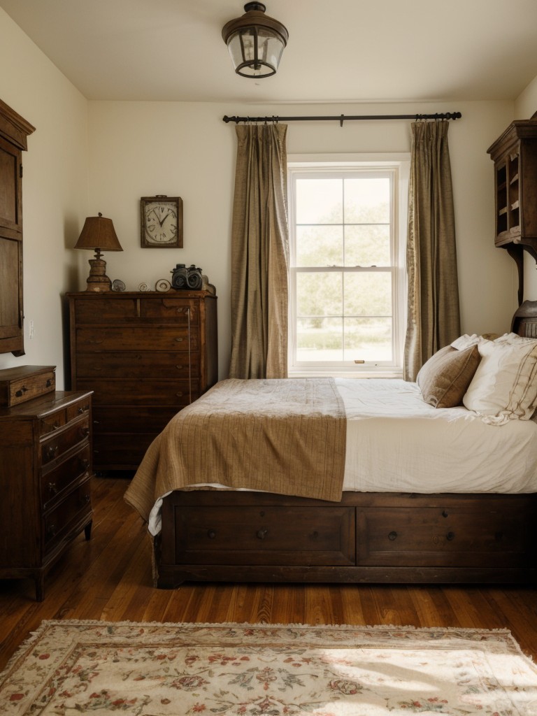 Cozy Country Vibes: Vintage Accessories for a Rustic Bedroom.