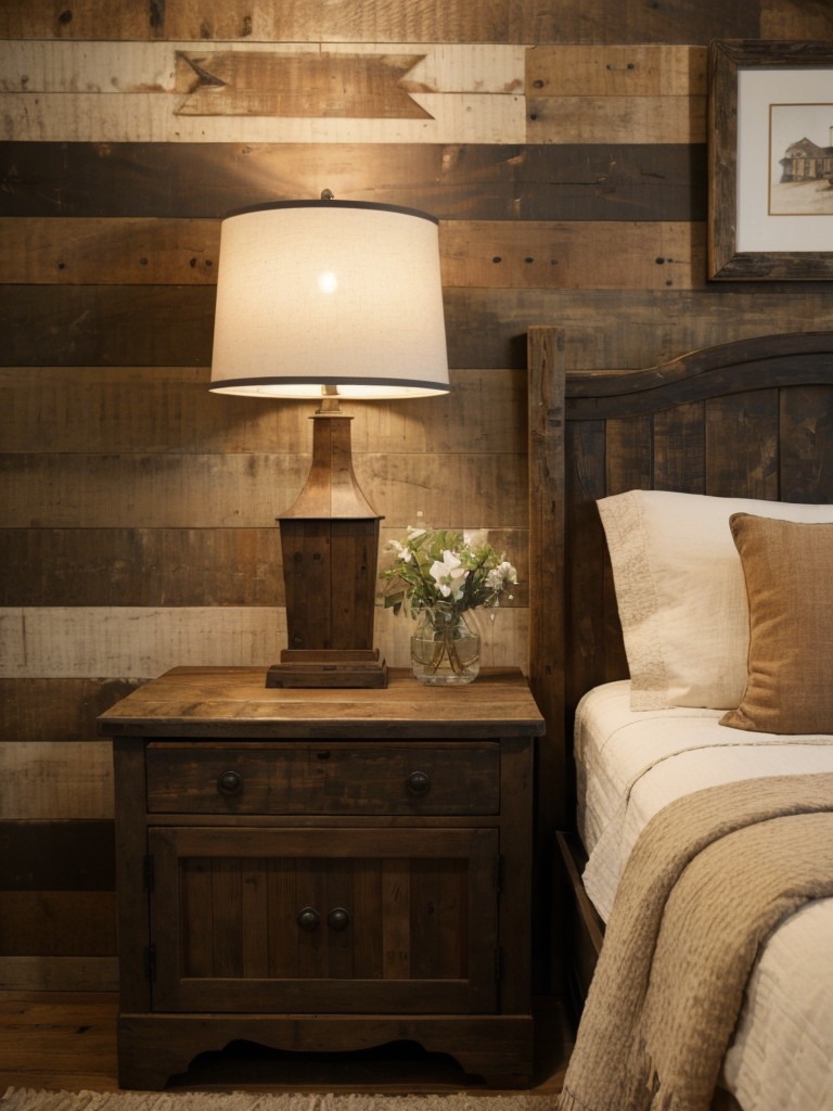 Rustic Chic: Reclaimed Wood Accent Wall for Country Bedroom Decor