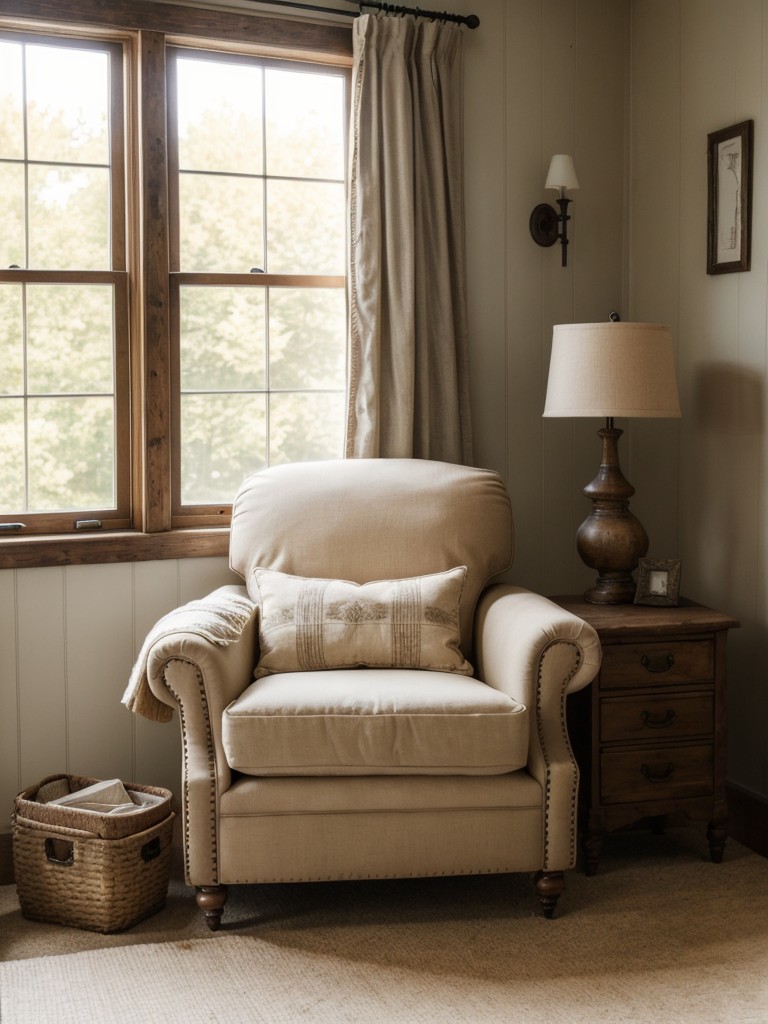 Cozy Vintage Country Bedroom: Rustic Elegance with a Touch of Charm.