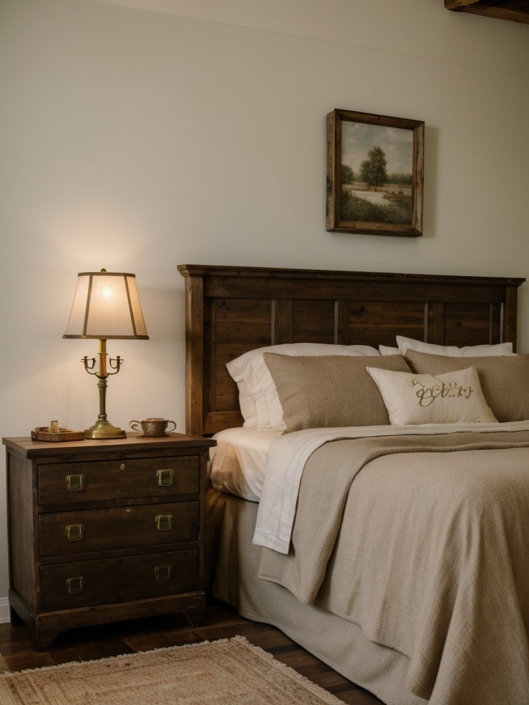 Rustic meets vintage: Add charm to your apartment with country bedroom decor.