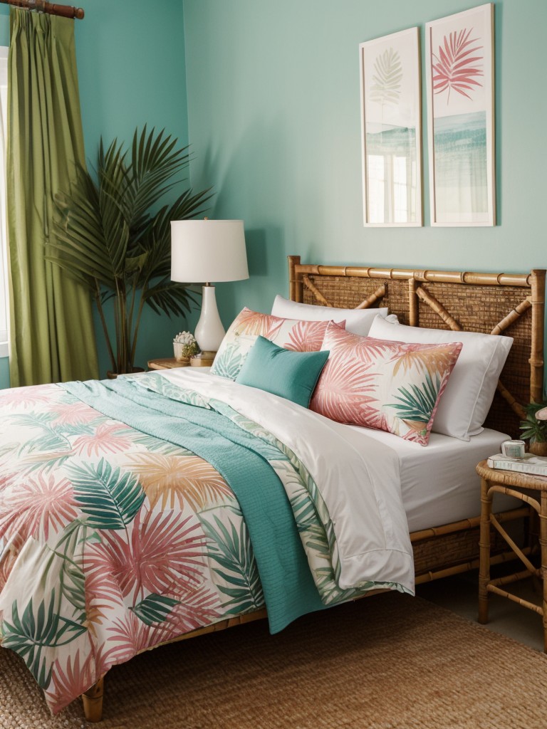 Tropical Oasis: Stylish Apartment Bedroom Makeover!