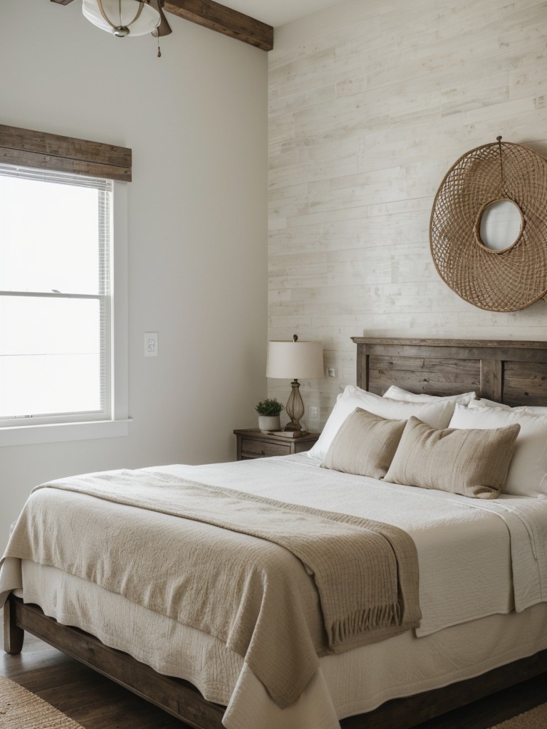 Cozy Farmhouse-Inspired Bedroom Decor: Elevate Your Space with Textured Wallpaper!