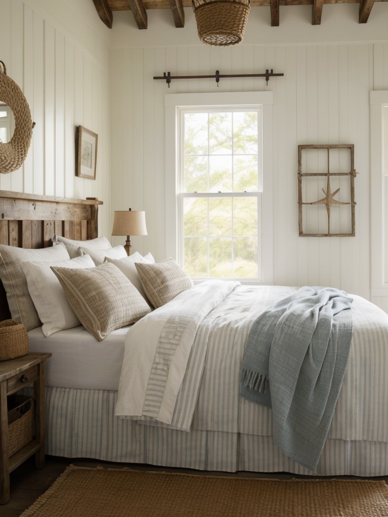 Cozy Coastal Vibes: Simple Country Cottage Bedroom Decor.