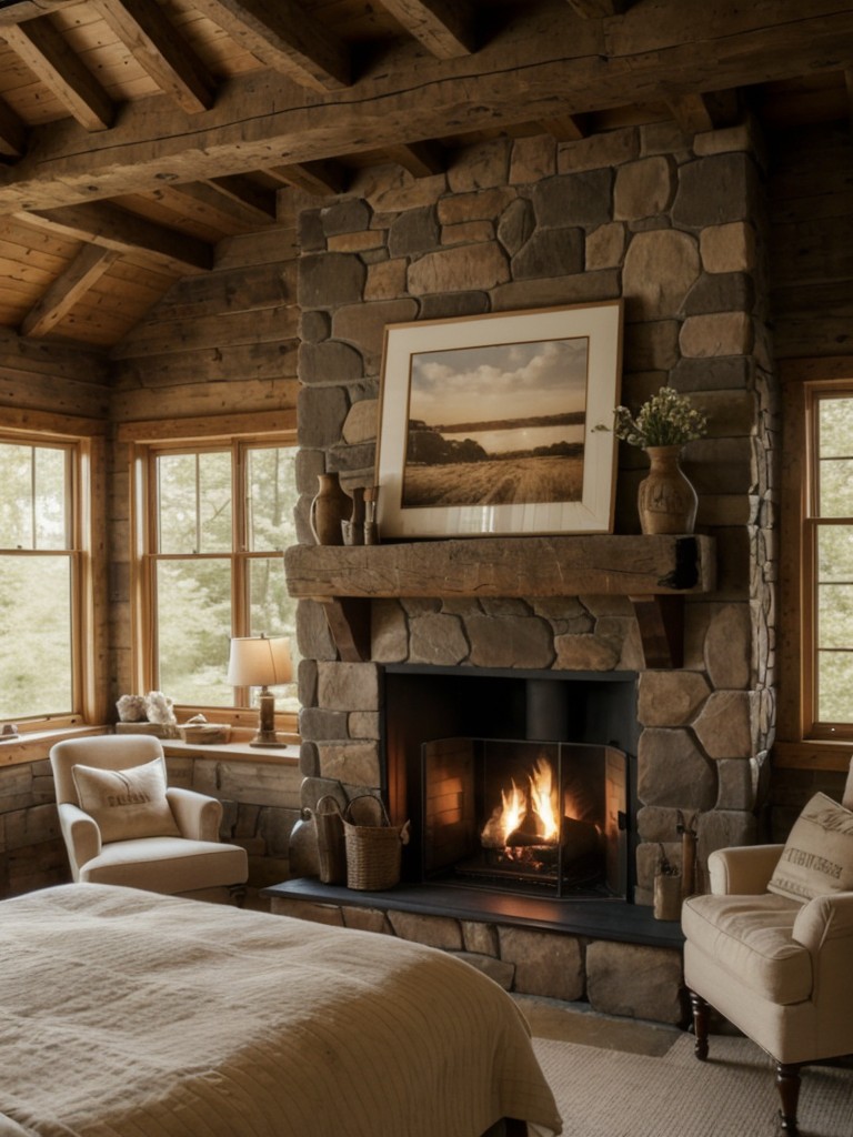 Cozy Cottage Vibes: Apartment Bedroom with Fireplace