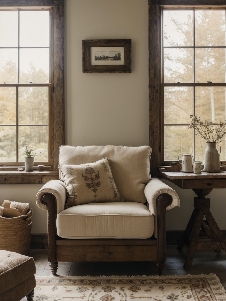 Cozy Rustic Retreat: Create a Welcoming Bedroom Nook with Vintage Charm.