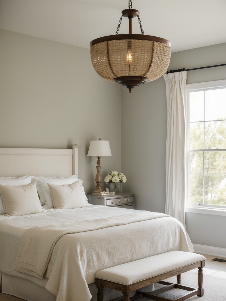 Country Chic Bedroom Inspo: Elevate your space with a statement chandelier