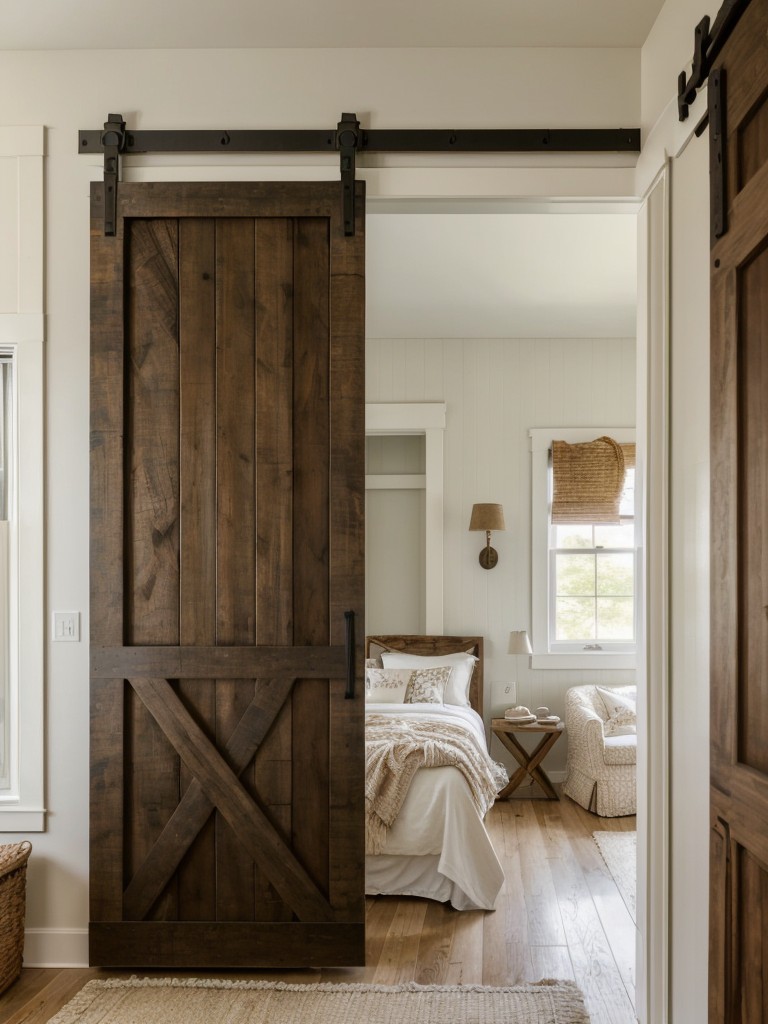 Country Chic Apartment: Whimsical Barn Door Bedroom Decor