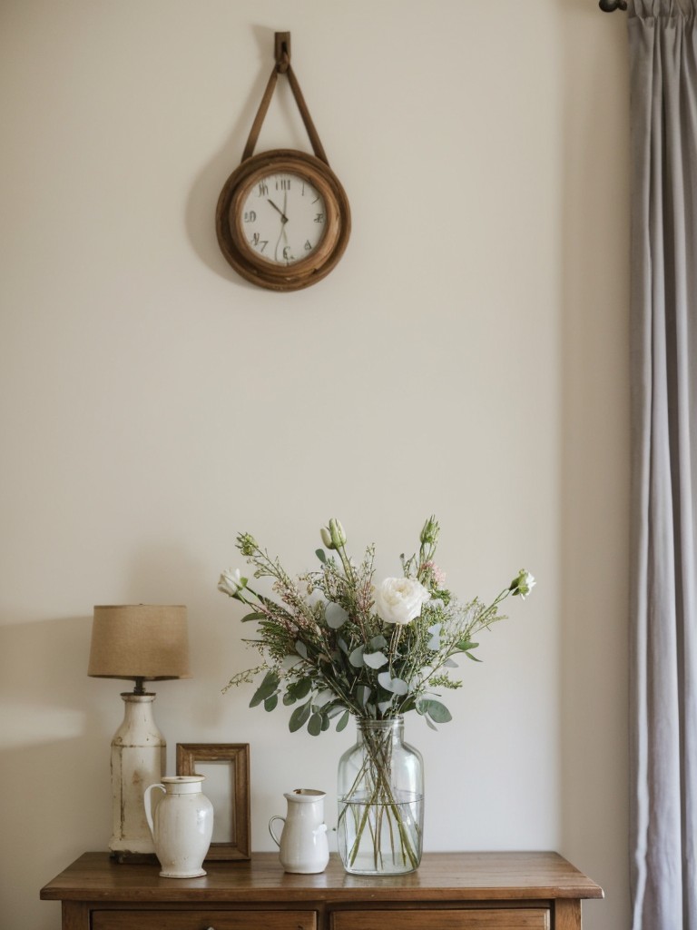 Cozy Country Vibes: Apartment Bedroom Decor Ideas. Fresh blooms bring the perfect finishing touch.