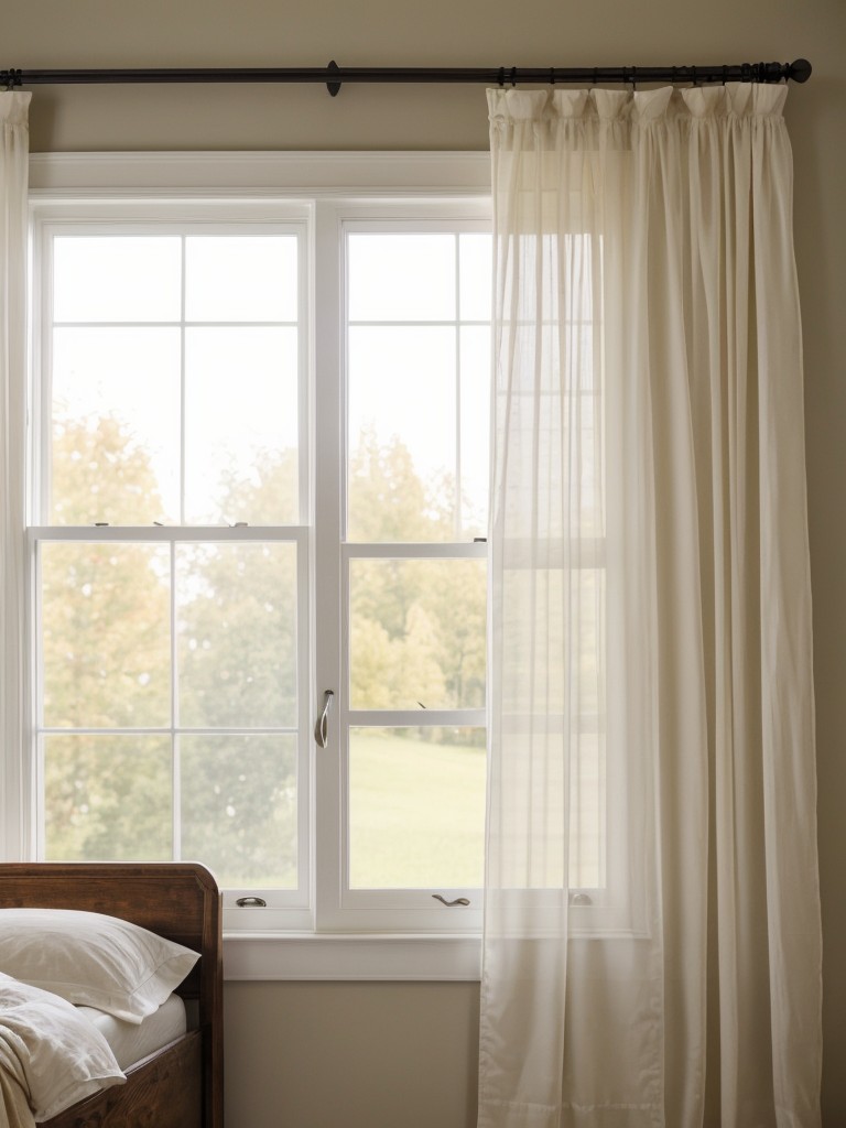 Country Chic: Light and Airy Bedroom with Sheer Curtains