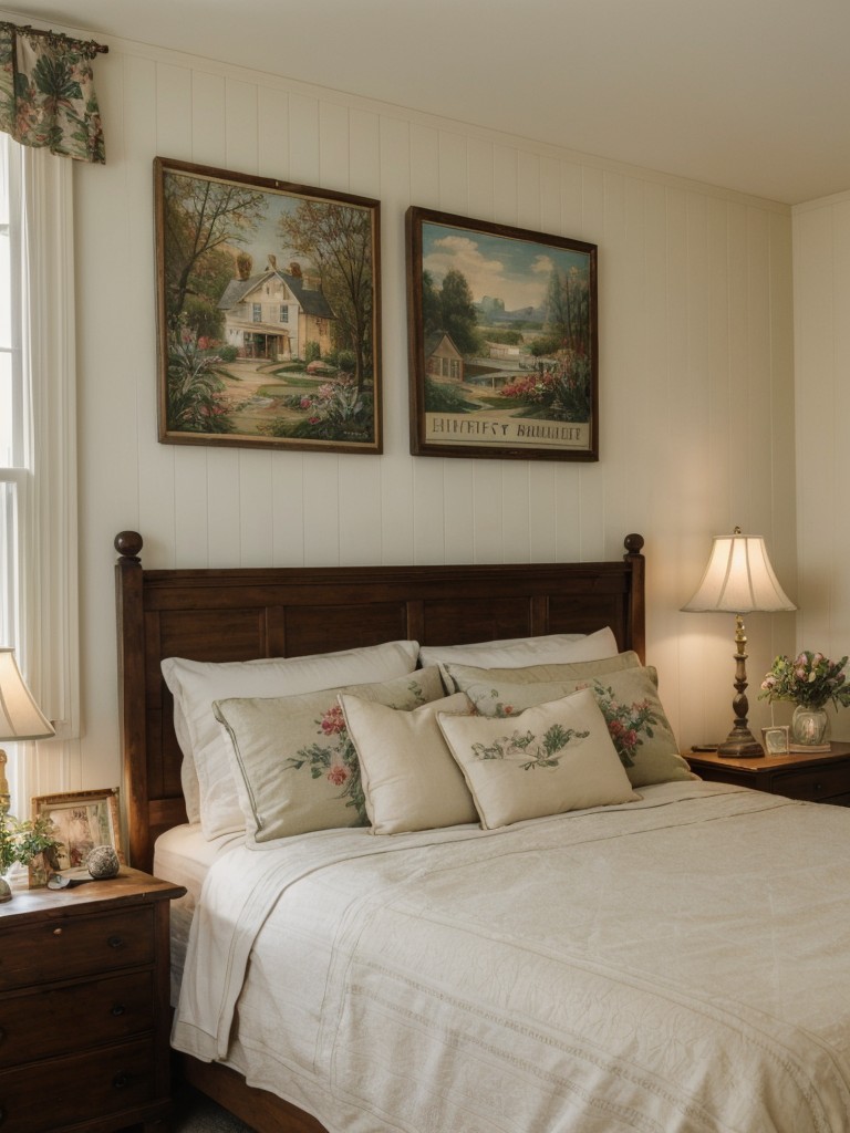 Vintage Country Cottage: Bedroom Decor Ideas. Personalize with vintage-inspired art & prints.