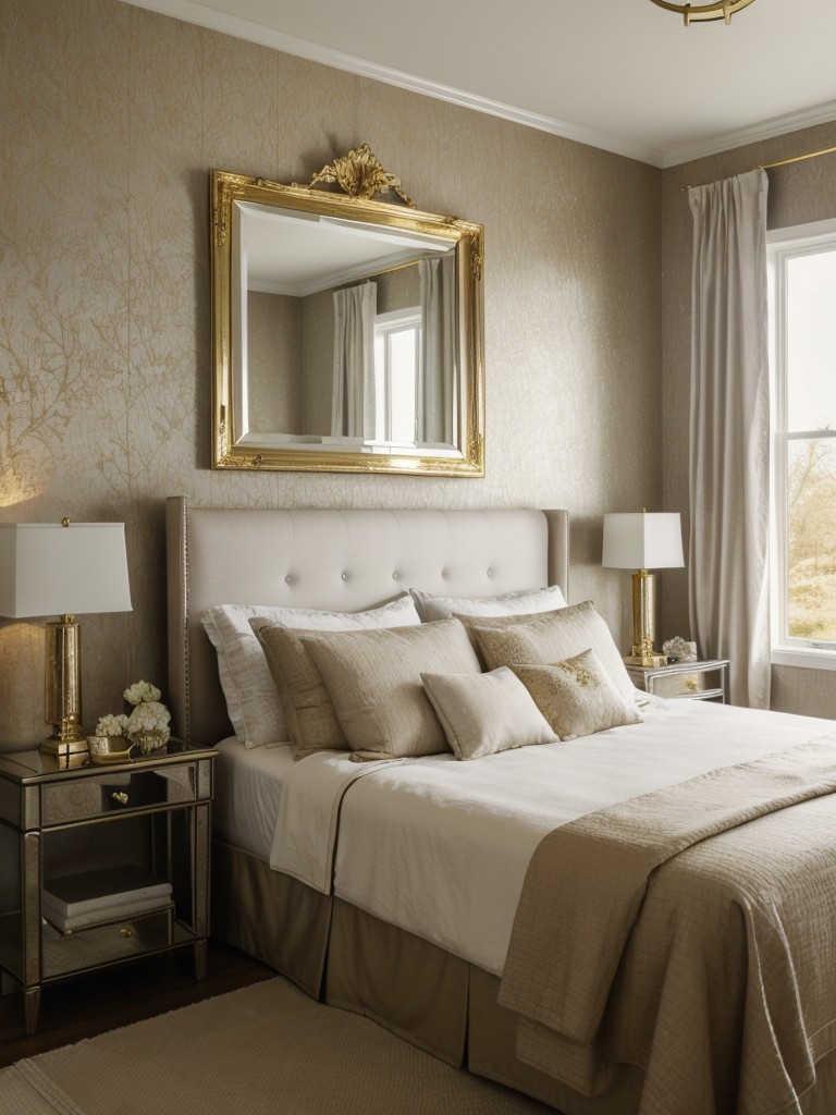 Glam Up Your Bedroom: Cozy Country Decor with Metallic Accents